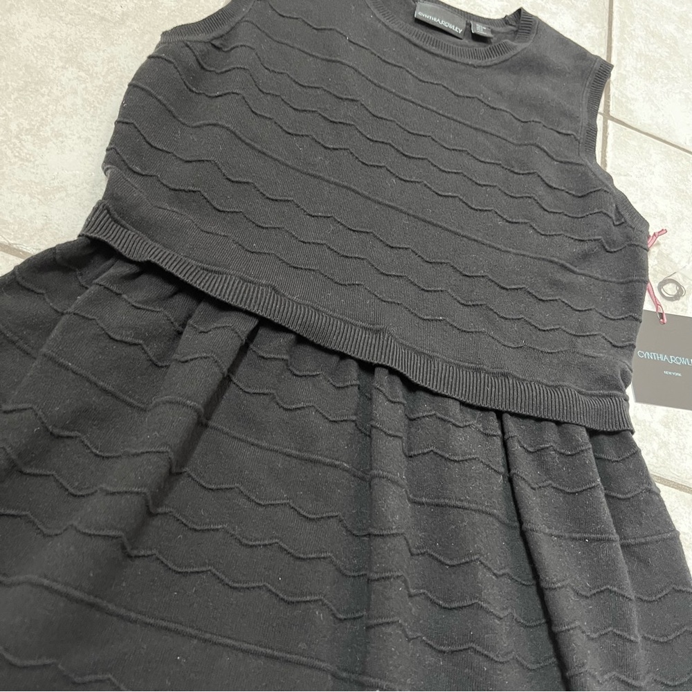 NWT Cynthia Rowley Black Sleeveless Knit Sweater Dress - Picture 9 of 13